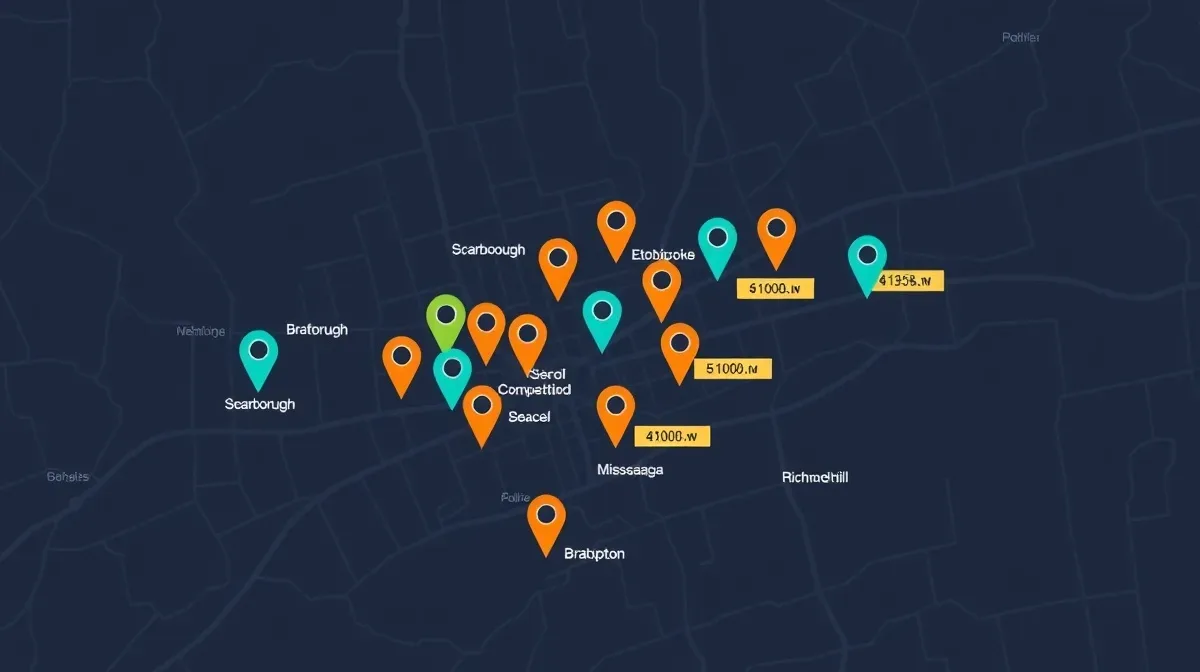 Local SEO services map for Toronto and GTA businesses by neighbourhood