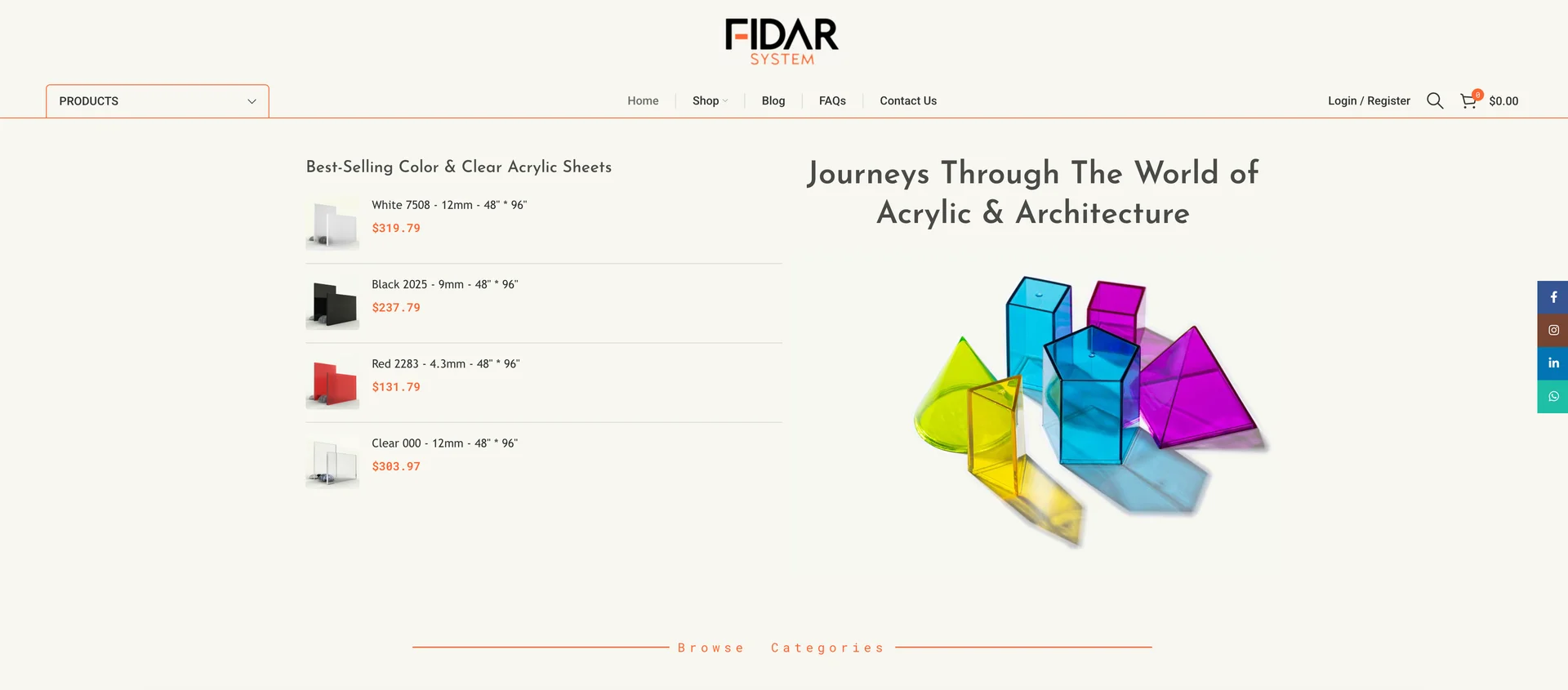 Fidar System — Acrylic & Plexiglass Supplier