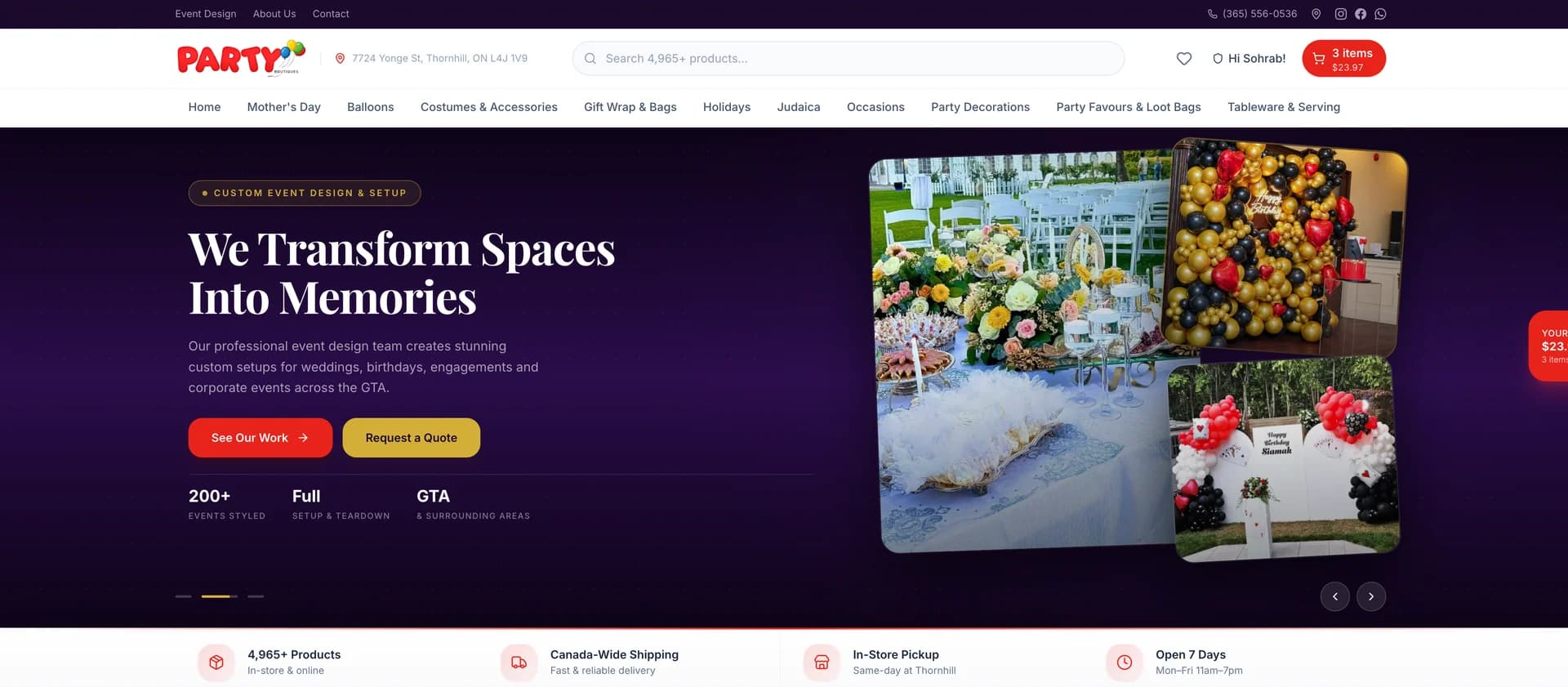 Party Boutiques — Event Supplies
